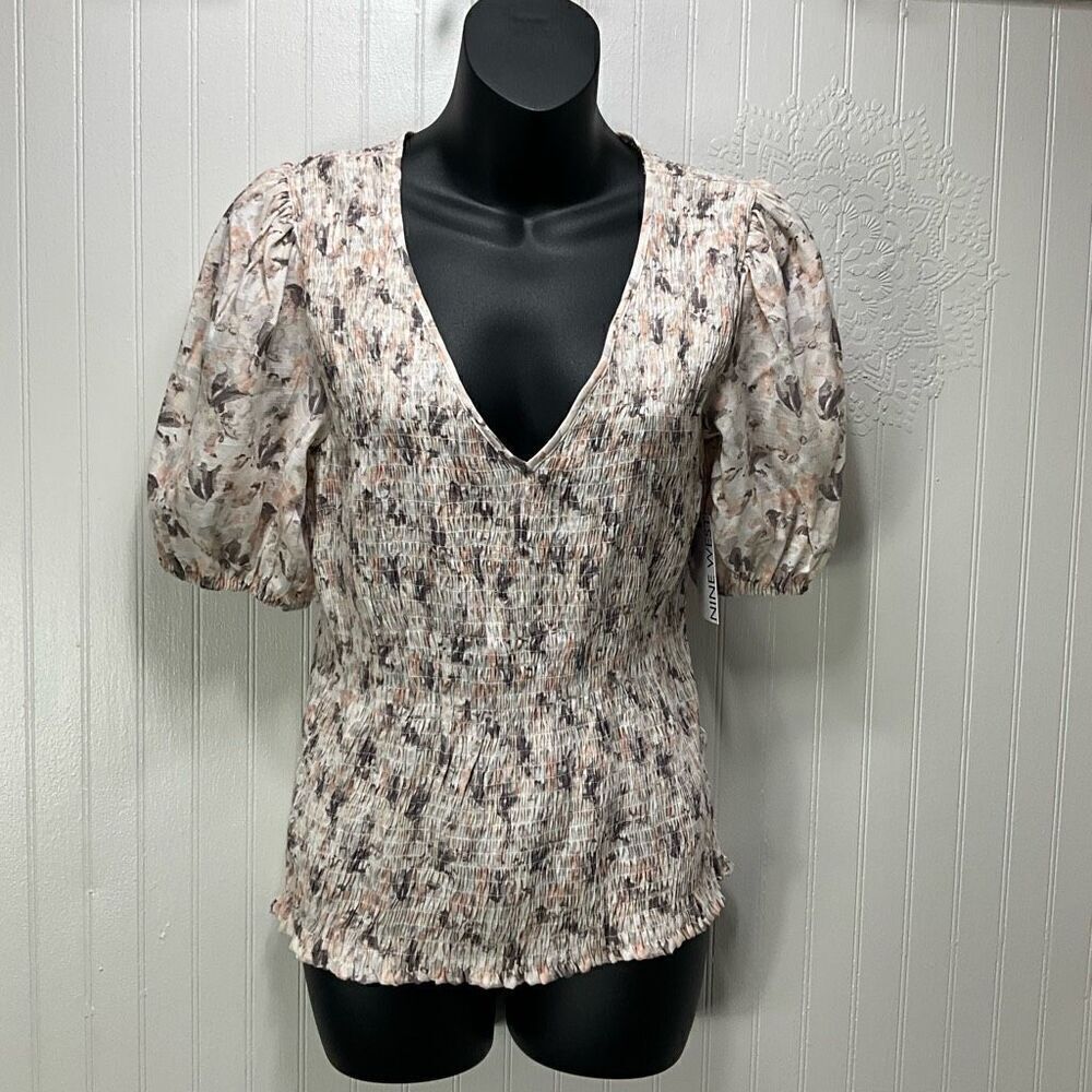 NINE WEST Short Sleeve Blouse
